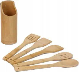 przybory-kuchenne-cheffinger-6-el-bambus-zestaw-ze-stojakiem