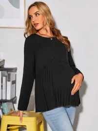 shein-czarna-plisowana-bluzka-dlugi-rekaw-l-009-k228