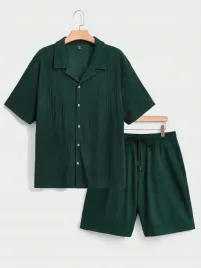 shein-zielony-teksturowy-komplet-koszula-spodenki-5xl-78776