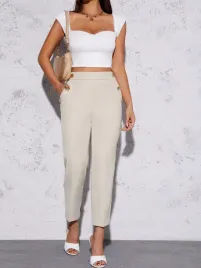 shein-bezowe-eleganckie-spodnie-z-wysokim-stanem-ozdobne-guziki-xxs-96766