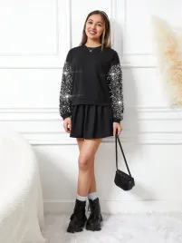 shein-czarna-bawelniana-bluza-crewneck-z-cekinowymi-rekawami-14y-97097