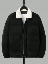 shein-czarna-meska-prazkowana-kurtka-puchowa-na-zamek-s-46335