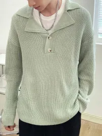 shein-mietowy-meski-sweter-z-kolnierzykiem-guziki-m-19871