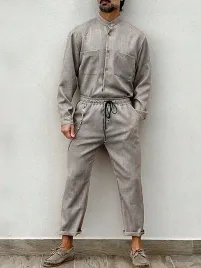 shein-brazowy-meski-komplet-koszula-spodnie-z-kieszeniami-m-34614