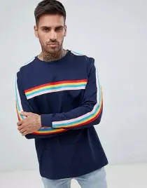 asos-granatowa-bawelniana-bluzka-z-kolorowymi-paskami-dlugi-rekaw-3xl-4697