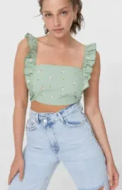 stradivarius-zielony-krotki-top-w-kwiatki-m-6593429