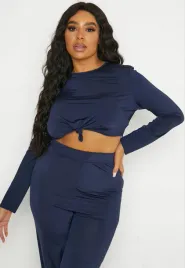 missguided-granatowa-krotki-bluzka-slinky-3xl-6465