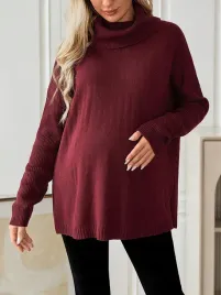 shein-bordowy-sweter-golf-ciazowy-z-rozcieciami-casual-s-90491