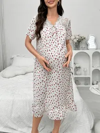 shein-biala-ciazowa-koszula-nocna-w-kwiaty-z-koronka-xl-39885