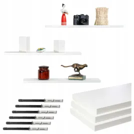 polki-wiszace-na-sciane-3x-polka-scienna-na-ksiazki-65x15-biala-samowiszaca