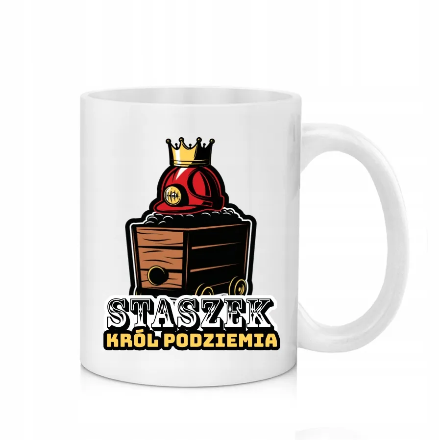 Prezent dla Górnika Barbórkę Urodziny Kubek z Nadrukiem + Imię