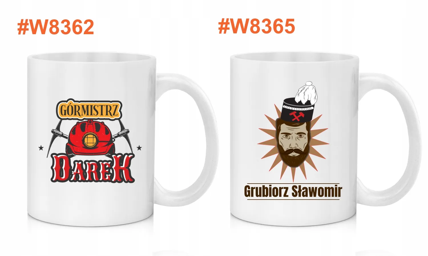 Prezent dla Górnika Barbórkę Urodziny Kubek z Nadrukiem + Imię