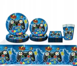 oro-party-zestaw-dekoracji-na-stol-game-on-talerzyki-kubki-serwetki-obrus