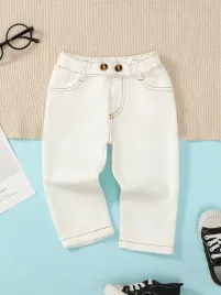 shein-biale-jeansowe-proste-spodeni-dzieciece-z-guzikami-9-12m-30350