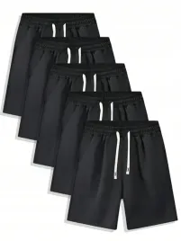 shein-5pak-czarne-krotkie-spodenki-szorty-z-wiazaniem-w-pasie-3xl