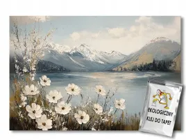 fototapeta-flizelina-pejzaz-gory-jezioro-biale-kwiaty-wiosna-100x75-klej