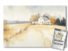 fototapeta-flizelina-pejzaz-wies-pole-bialy-dom-chata-jesien-100x75-klej