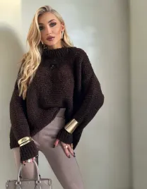 sweter-golf-by-me-bucla-czekoladowy