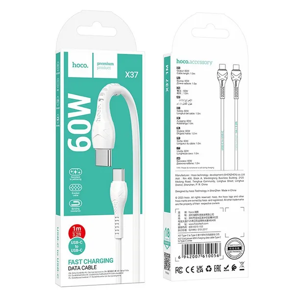 kabel-usb-c-do-usb-c-hoco-pd-60w-1-m-x37-bialy-kod-producenta-6942007610063-stan-nowy