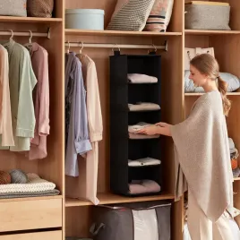 lifewit-organizer-garderoby-skladany-5-przegrodek-metalowy-wieszak-szary