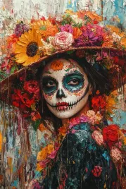 obraz-na-plotnie-canvas-portret-la-catrina-santa-muerte-folk-meksyk-80x120
