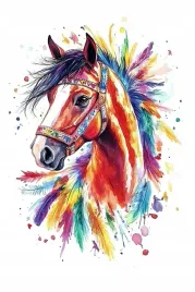 obraz-na-plotnie-canvas-grafika-kon-portret-piora-boho-splash-art-80x120