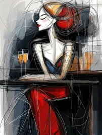 obraz-na-plotnie-canvas-portret-kobieta-szampan-spotkanie-art-deco-75x100