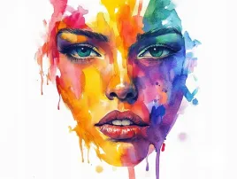 obraz-na-plotnie-canvas-kobieta-pop-art-kolory-tecza-abstrakcja-100x75