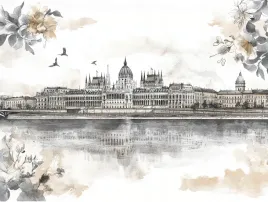 obraz-na-plotnie-canvas-miasto-panorama-budapeszt-zamek-dunaj-szkic-100x75