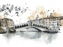 obraz-na-plotnie-canvas-miasto-panorama-wenecja-most-rialto-szkic-100x75