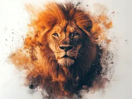 obraz-na-plotnie-canvas-portret-grafika-zwierze-lew-fauna-afryka-100x75