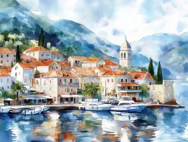 obraz-na-plotnie-canvas-chorwacja-dalmacja-morze-gory-marina-deptak-100x75