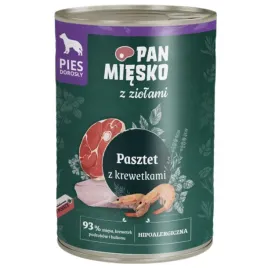 mokra-karma-dla-psa-pasztet-krewetki-i-ziola-pan-miesko-hipoalergiczna-400g