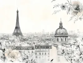 obraz-na-plotnie-canvas-miasto-panorama-architektura-paryz-szkic-80x60