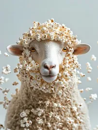 obraz-na-plotnie-canvas-grafika-portret-smieszna-owca-popcorn-60x80