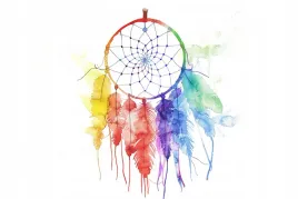 obraz-na-plotnie-canvas-kolorowy-lapacz-snow-dream-catcher-60x40