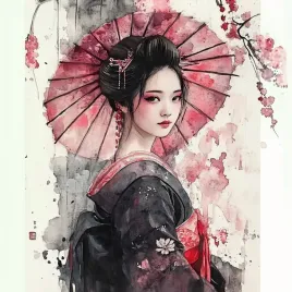 obraz-na-plotnie-canvas-portret-kobieta-gejsza-japonia-tradycja-azja-80x80