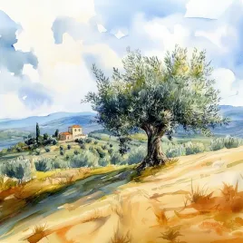 obraz-na-plotnie-canvas-pejzaz-wlochy-toskania-drzewo-oliwka-willa-80x80