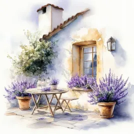 obraz-na-plotnie-canvas-pejzaz-francja-prowansja-dom-kwiaty-lawenda-80x80