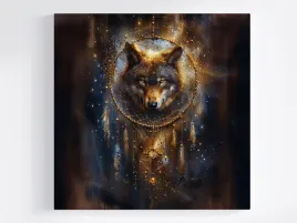 obraz-na-plotnie-canvas-wilk-lapacz-snow-mistyczny-magia-dekoracja-80x80