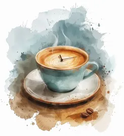 obraz-na-plotnie-canvas-grafika-filizanka-kawa-zegar-kawiarnia-cafe-40x40