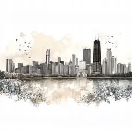 obraz-na-plotnie-canvas-miasto-panorama-chicago-willis-tower-szkic-40x40