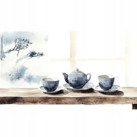 obraz-na-plotnie-canvas-japandi-orient-herbata-filizanki-imbryk-okno-40x40