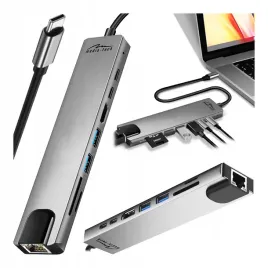 stacja-dokujaca-media-tech-usb-c-lan-hdmi-8w1-sd-microsd-100w-giga-hub