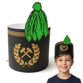 czapka-papierowa-barborka-czako-czarno-zielony-26x55-cm