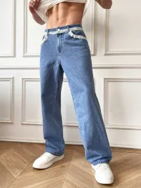 shein-niebieskie-meskie-spodnie-jeansowe-z-biala-koronka-m-03250
