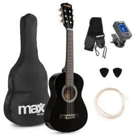 gitara-klasyczna-1-4-dla-dziecka-czarna-soloart-max-akcesoria