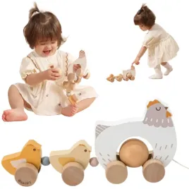 viga-polarb-drewniana-kurka-z-piskletami-do-ciagniecia