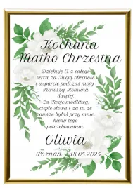 podziekowanie-ramka-prezent-dla-matki-chrzestnej-na-komunie-w-zlotej-ramce