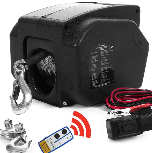 Elektryczna wciągarka linowa 12 V  z pilotem zdalnego sterowani4990 kg